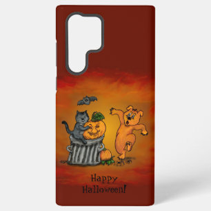 Frohes Halloween! Katze Fledermaus Hund und Spinne Samsung Galaxy Hülle