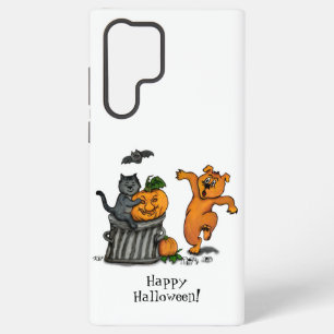 Frohes Halloween! Katze Fledermaus Hund und Spinne Samsung Galaxy Hülle