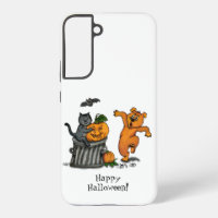 Frohes Halloween! Katze Fledermaus Hund und Spinne