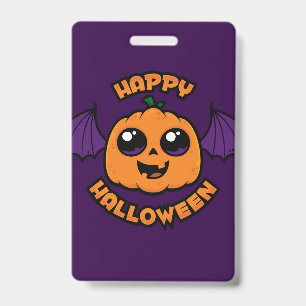 Frohes Halloween Kawaii Kürbis Gruseliger Charme Ausweis