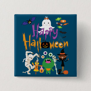Frohes Halloween Kinder Süß und Gruselig Button