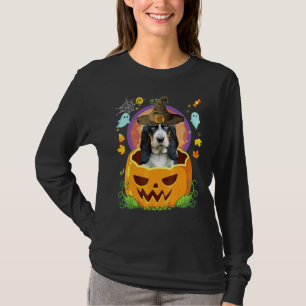 Frohes Halloween Kürbis Basset Hound Hund Hexe Sch T-Shirt