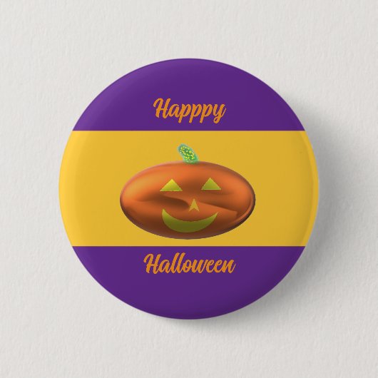 Frohes Halloween Kürbis Button (Vorderseite)