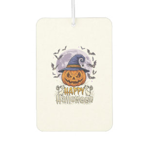 Frohes Halloween Kürbis Hexenhut Fledermäuse Vollm Autolufterfrischer