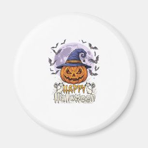 Frohes Halloween Kürbis Hexenhut Fledermäuse Vollm Magnet