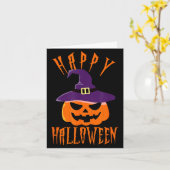 Frohes Halloween Kürbis Hexenhut Süßigkeiten oder  Karte (Gelbe Blume)