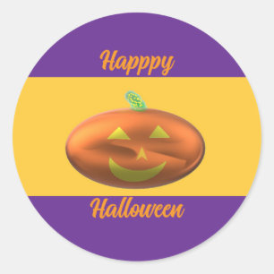 Frohes Halloween Kürbis Runder Aufkleber