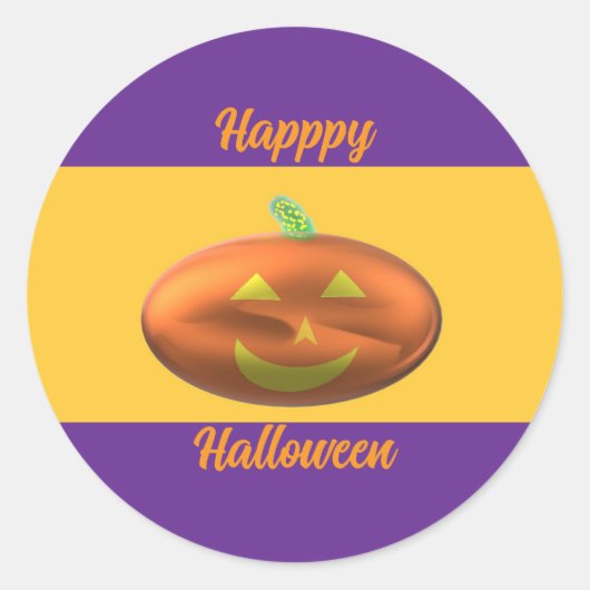 Frohes Halloween Kürbis Runder Aufkleber (Vorderseite)