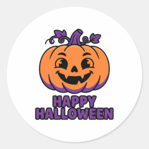 Frohes Halloween Kürbis Runder Aufkleber