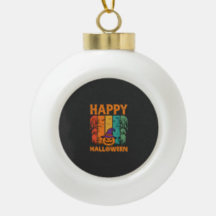 Frohes Halloween Kürbis Vintage Vektor Keramik Kugel-Ornament