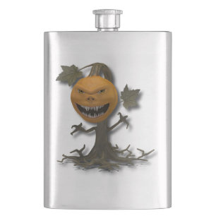 Frohes Halloween-Kürbisbaum Flachmann