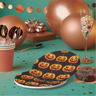 Frohes Halloween Kürbisgesicht Pappteller