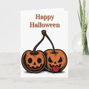 Frohes Halloween Kürbiskirschen Karte
