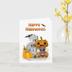 Frohes Halloween Kürbiskopf RIP  Karte