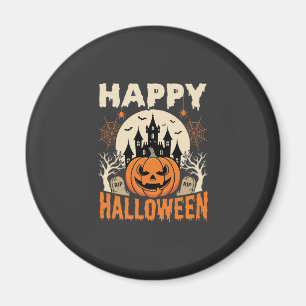 Frohes Halloween Kürbislaterne Verfluchtes Schloss Magnet