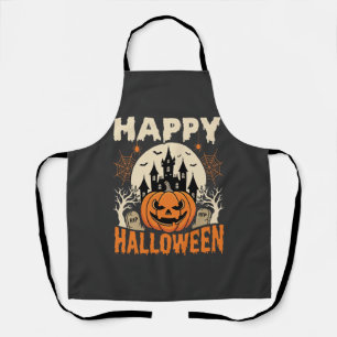 Frohes Halloween Kürbislaterne Verfluchtes Schloss Schürze