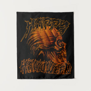 frohes halloween kürbisschädel  wandteppich