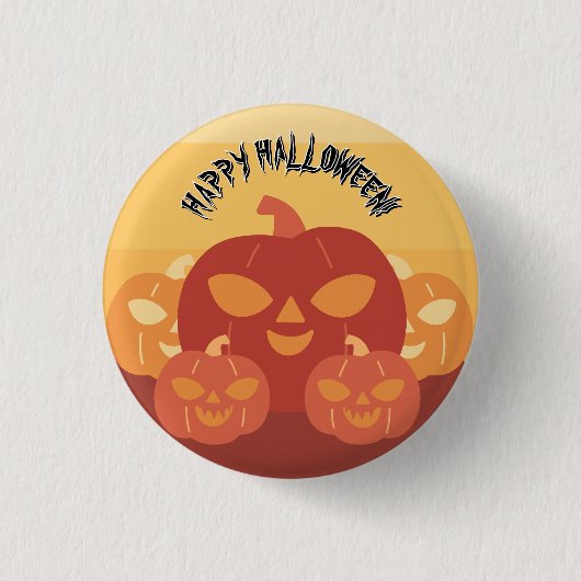 Frohes Halloween! Kürbisse Button (Vorderseite)