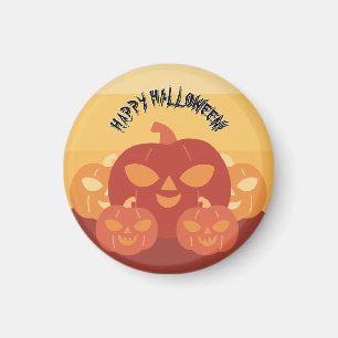 Frohes Halloween! Kürbisse Magnet