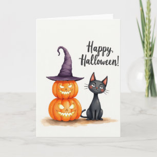 Frohes Halloween Lila Hut Karte