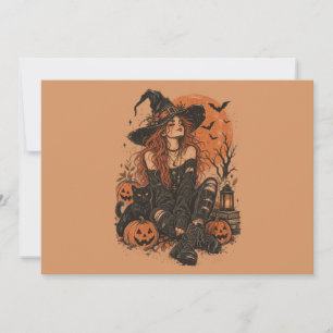 Frohes Halloween Mädchen Einladung