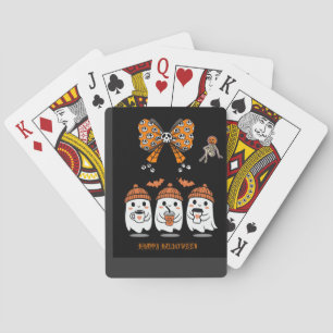 Frohes Halloween – niedliche Geister im Café Spielkarten