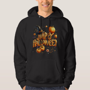 Frohes Halloween Orange Ballonbuchstaben Kürbisse Hoodie
