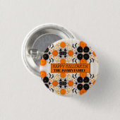 Frohes Halloween Orange Kürbis Button (Vorne & Hinten)