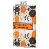 Frohes Halloween Orange Kürbis Flachmann (Links)