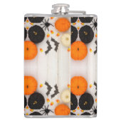 Frohes Halloween Orange Kürbis Flachmann (Rückseite)