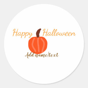 Frohes Halloween orange Kürbis Herbst orange braun Runder Aufkleber