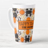 Frohes Halloween Orange Kürbis Milchtasse (Linke Ecke)