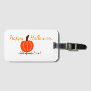 Frohes Halloween orangefarbener Kürbis Herbst oran Gepäckanhänger