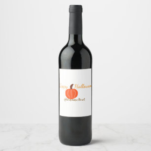 Frohes Halloween orangefarbener Kürbis Herbst oran Weinetikett