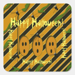 Frohes Halloween! Quadratischer Aufkleber