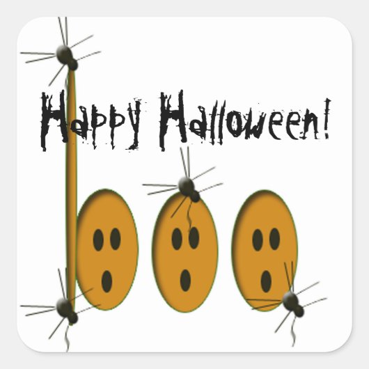 Frohes Halloween Quadratischer Aufkleber (Vorderseite)