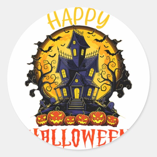 Frohes Halloween Runder Aufkleber (Vorderseite)