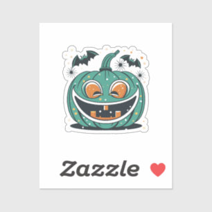 Frohes Halloween! Schnitze einen Kürbis! Aufkleber