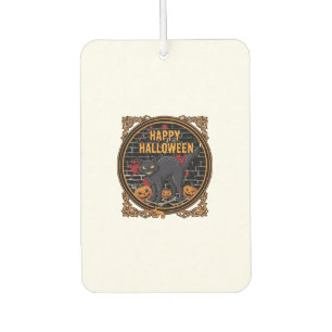 Frohes Halloween Schwarze Katze Kürbisse Knochen_1 Autolufterfrischer