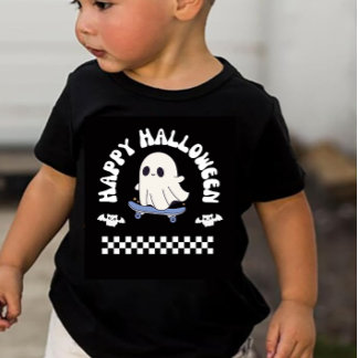 Frohes Halloween Skater Geist Kleinkind Junge Baby T-shirt