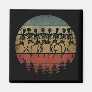 FROHES HALLOWEEN SKELETT TANZ MAGNET