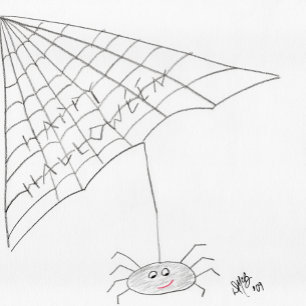 Frohes Halloween - Spinne Karte