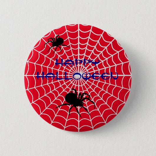Frohes Halloween Spinne Pin Button (Vorderseite)