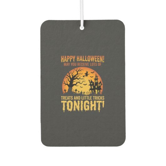 Frohes Halloween Spukhaus Süßes oder Saures Autolufterfrischer (Vorderseite)
