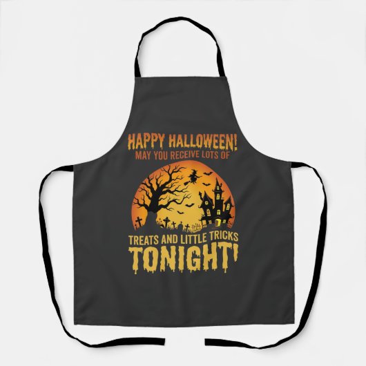 Frohes Halloween Spukhaus Süßes oder Saures Schürze (Vorderseite)