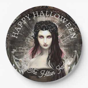 Frohes Halloween Steampunk Gothic Gefallener Engel Pappteller