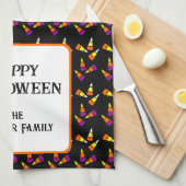 Frohes Halloween Süße Hexe Candy Corn Muster Geschirrtuch (Viertel Falte)