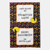 Frohes Halloween Süße Hexe Candy Corn Muster Geschirrtuch (Vertikal)