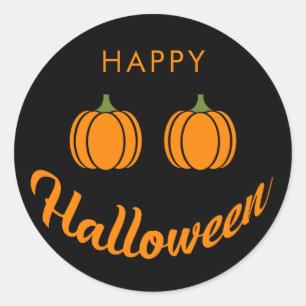Frohes Halloween Süße Kürbisse Familienparty Runder Aufkleber