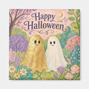 Frohes Halloween Süßer Geist Blumengarten Magnet